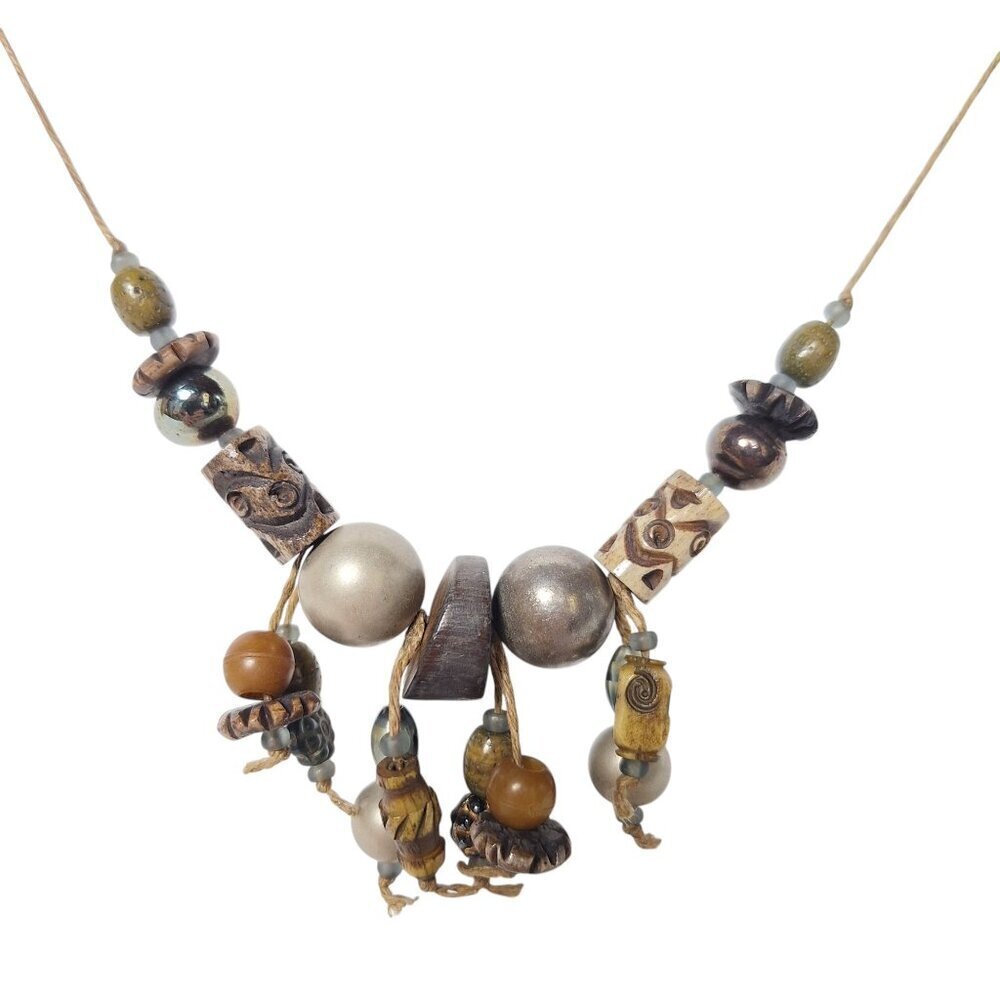 Vintage Teresa Goodall Beaded Tribal Necklace